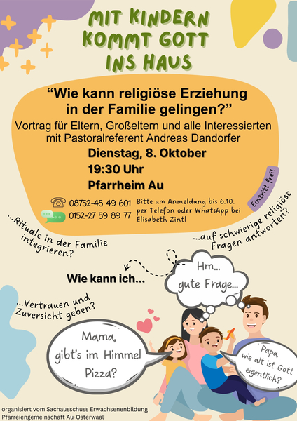 Plakat Mit Kindern Kommt Gott ins Haus