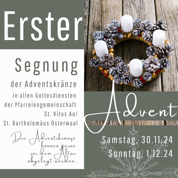 Erster Advent Adventskranzsegnung