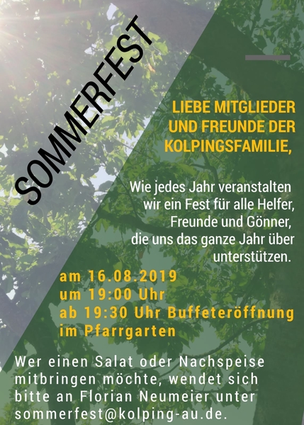 Kolping Sommerfest 16.08.2019